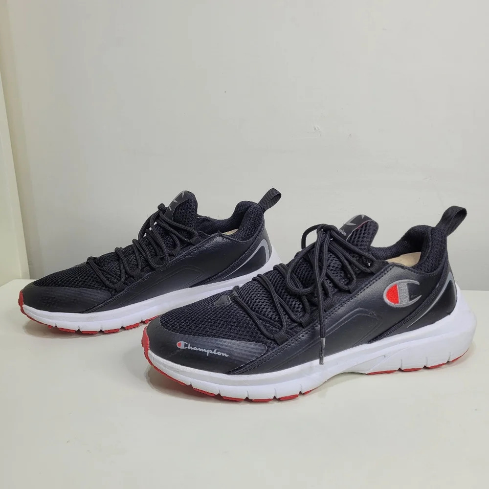 Champion Verve Black and Red Lace Up Activewear Sneakers Size Men's 9